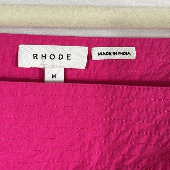 Rhode Fuscia Pink Flutter Sleeve Top M 100% Cotton EUC Like New - Picture 2 of 9